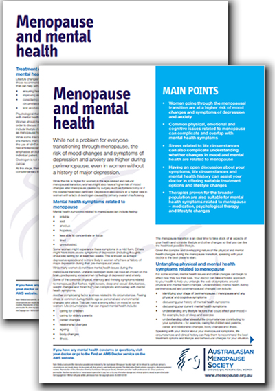 Menopause and mental health - Australasian Menopause Society