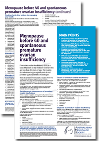 Menopause before 40 and spontaneous premature ovarian insufficiency